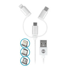 Forever 3in1, USB C, Lightning, USB Micro A, 1 m hinta ja tiedot | Puhelinkaapelit | hobbyhall.fi