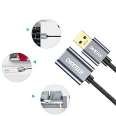 Choetech USB 3.0 (uros) - USB 3.0 (naaras) kaapelin jatkojohto 2 m, harmaa (XAA001) hinta ja tiedot | Puhelinkaapelit | hobbyhall.fi