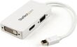 Sovitin StarTech MDP2VGDVHDW Mini DisplayPort VGA/DVI/HDMI:ksi (Mini DisplayPort) hinta ja tiedot | Adapterit | hobbyhall.fi