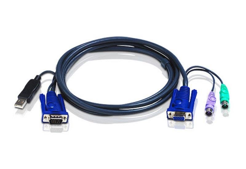 Aten 2L-5503UP USB KVM, PS2 - USB, 3m hinta ja tiedot | Kaapelit ja adapterit | hobbyhall.fi