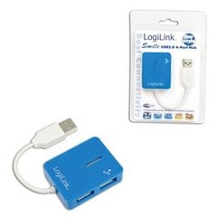 Logilink UA0136 USB 2.0 Hub 4-porttinen, "Smile", sininen hinta ja tiedot | Adapterit | hobbyhall.fi