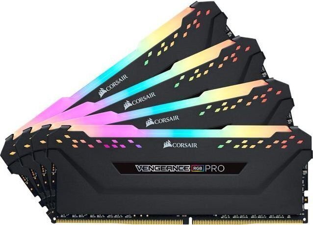 Corsair Vengeance RGB Pro, 64 Gt (4x16 Gt), DDR4, 3200 MHz, CL16 (CMW64GX4M4E3200C16) hinta ja tiedot | Muisti (RAM) | hobbyhall.fi