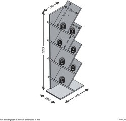 FMD Geometrinen lattiakirjahylly valkoinen hinta ja tiedot | FMD Mobel Olohuoneen kalusteet | hobbyhall.fi