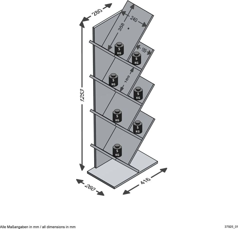 FMD Geometrinen lattiakirjahylly valkoinen hinta ja tiedot | Hyllyt | hobbyhall.fi