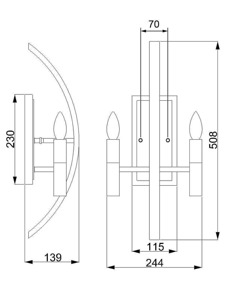 Seinävalaisin Elstead Lighting Euclid HK-EUCLID2 hinta ja tiedot | Seinävalaisimet | hobbyhall.fi