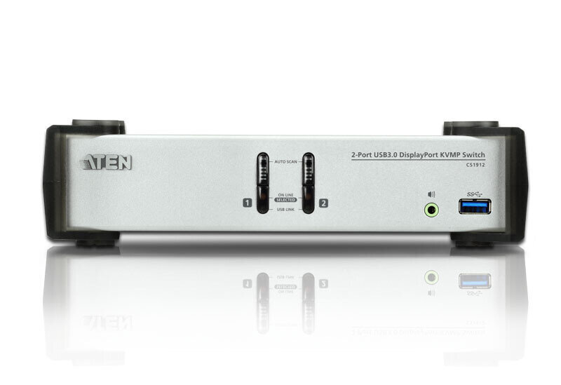 Aten 2-Port USB 3.1 Gen 1 DisplayPort 1.1 KVMP™ Switch with Speaker (KVM cables included) hinta ja tiedot | Kytkimet ja pistorasiat | hobbyhall.fi