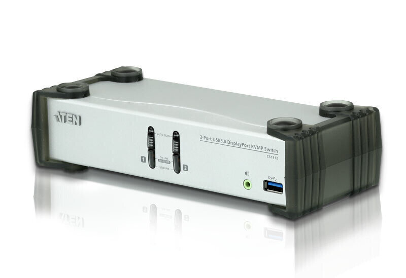 Aten 2-Port USB 3.1 Gen 1 DisplayPort 1.1 KVMP™ Switch with Speaker (KVM cables included) hinta ja tiedot | Kytkimet ja pistorasiat | hobbyhall.fi
