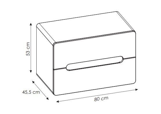 Pesuallaskaappi 80x53x46cm laatikoilla ARUBA WHITE hinta ja tiedot | Kylpyhuonekaapit | hobbyhall.fi