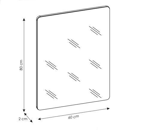 Kylpyhuoneen peili 60x80 cm ARUBA hinta ja tiedot | Kylpyhuonepeilit | hobbyhall.fi