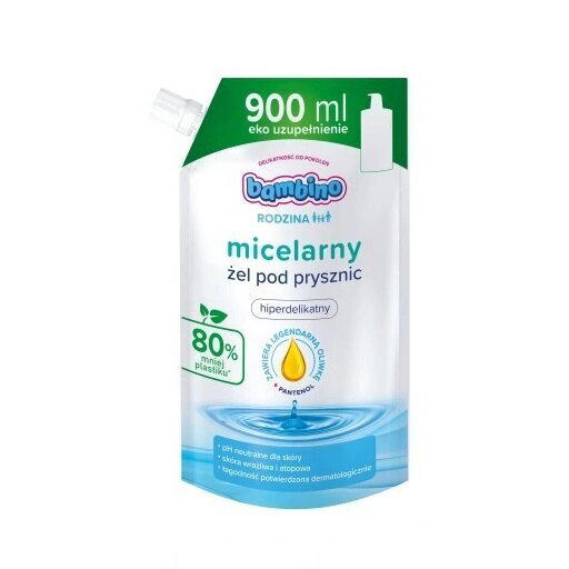 Family Micellar Ultra Gentle Suihkugeeli Bambino Refill, 900ml hinta ja tiedot | Suihkusaippuat ja suihkugeelit | hobbyhall.fi