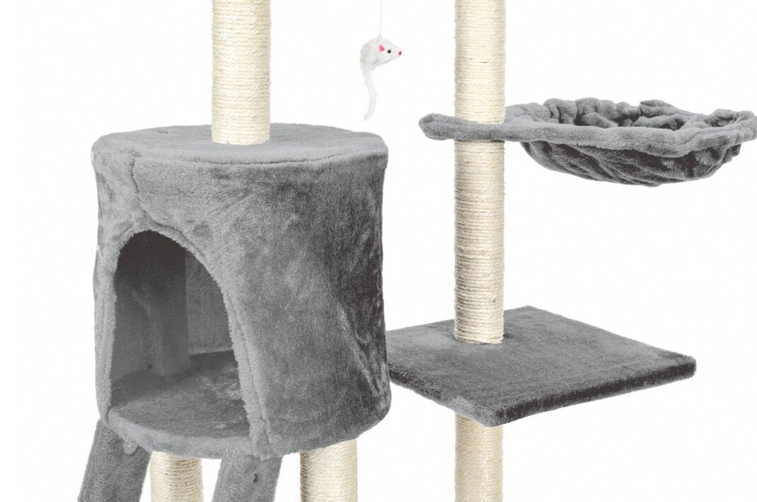 Raapimispylväs kissoille Funfit, leluilla, 135 cm hinta ja tiedot | Raapimispuut ja kiipeilypuut | hobbyhall.fi