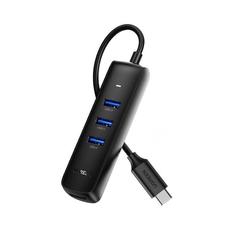 UGREEN CM416 4in1 USB to 4x USB adapter 0.25m (black) hinta ja tiedot | Adapterit | hobbyhall.fi