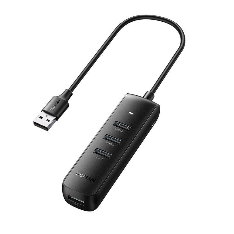 UGREEN CM416 4in1 USB to 4x USB adapter 0.25m (black) hinta ja tiedot | Adapterit | hobbyhall.fi