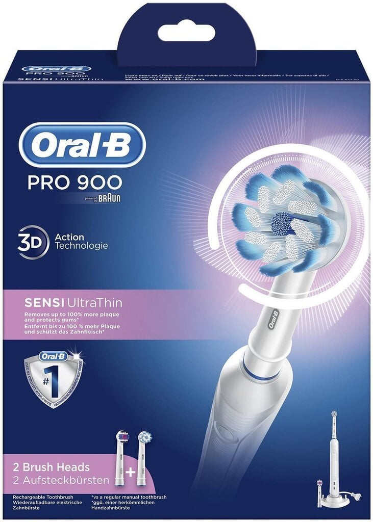 Oral-B SENSI UltraThin PRO900 -sähköhammasharja D165243U + EB18-vaihtopää hinta ja tiedot | Sähköhammasharjat | hobbyhall.fi