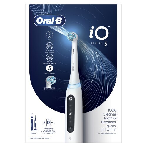 Oral-B iO Series 5, valkoinen hinta ja tiedot | Sähköhammasharjat | hobbyhall.fi
