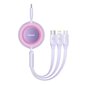 Baseus Bright Mirror 4, USB-C 3-in-1 kaapeli micro USB / USB-C / Lightning 100W / 3.5A 1.1m (violetti) hinta ja tiedot | Puhelinkaapelit | hobbyhall.fi