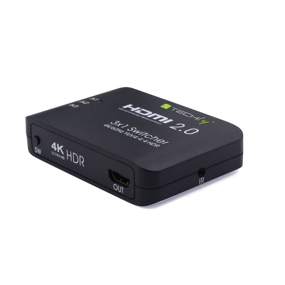 Haaroitin HDMI Techly 3-HDMI 2.0 HDR 3x1 4K*60Hz hinta ja tiedot | Adapterit | hobbyhall.fi