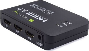 Haaroitin HDMI Techly 3-HDMI 2.0 HDR 3x1 4K*60Hz hinta ja tiedot | Adapterit | hobbyhall.fi