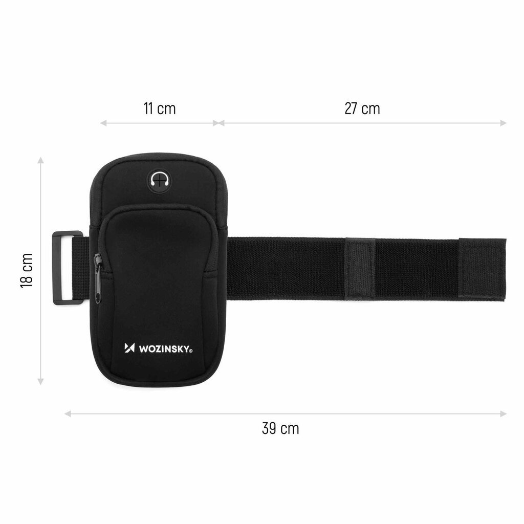 Rannekotelo Wozinsky Running Phone Armband WABBK1, musta hinta ja tiedot | Puhelimen kuoret ja kotelot | hobbyhall.fi