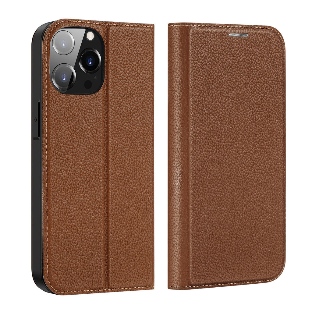 Dux Ducis Skin X2 iPhone 14 Pro Max with magnetic flap brown hinta ja tiedot | Puhelimen kuoret ja kotelot | hobbyhall.fi