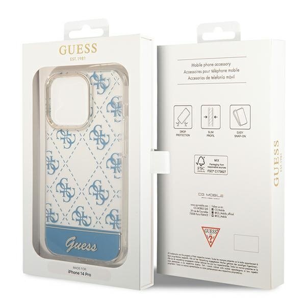 Guess GUHCP14LHG4MHB iPhone 14 Pro 6.1 "blue / blue hard4G Pattern Script hinta ja tiedot | Puhelimen kuoret ja kotelot | hobbyhall.fi