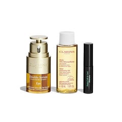 Silmienhoitosetti Clarins Double Serum: silmänympärysseerumi, 20 ml + kasvojen puhdistusöljy, 50 ml + ripsiväri, 3 ml + Clarins kosmetiikkapussi hinta ja tiedot | Kasvoöljyt ja seerumit | hobbyhall.fi