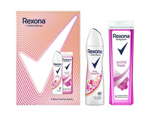 Rexona Sexy Bouquet 48 lahjasetti naisille: antiperspirantti 150 ml + Orchid Fresh suihkugeeli 250 ml hinta ja tiedot | Deodorantit | hobbyhall.fi