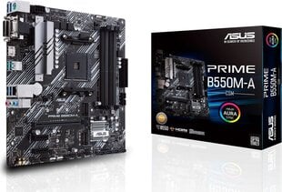 Asus PRIME B550M-A/CSM, Mikro ATX, AM4, DDR4 (90MB14I0-M0EAYC) hinta ja tiedot | Asus Tietokoneen komponentit | hobbyhall.fi