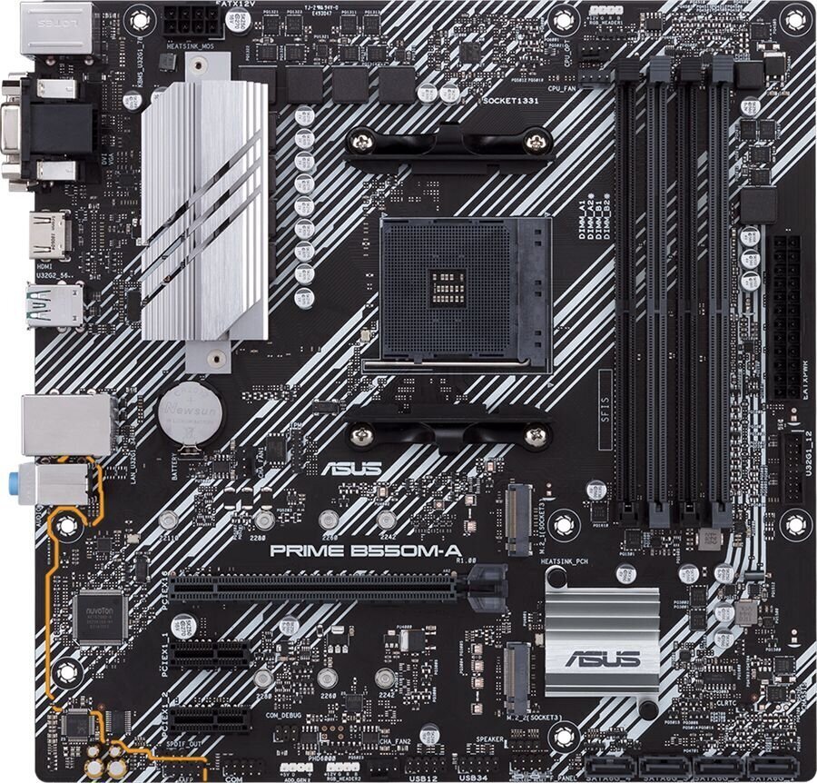 Asus PRIME B550M-A/CSM, Mikro ATX, AM4, DDR4 (90MB14I0-M0EAYC) hinta ja tiedot | Emolevyt | hobbyhall.fi