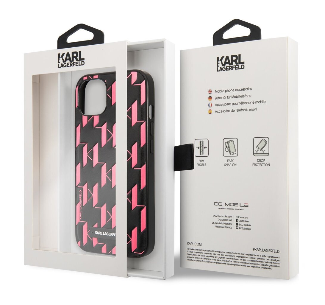 Karl Lagerfeld Monogram Plaque Suojakuori for iPhone 13 mini Vaaleanpunainen hinta ja tiedot | Puhelimen kuoret ja kotelot | hobbyhall.fi