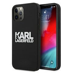 Karl Lagerfeld for iPhone 13 Mini 5,4'' KLHCP13SSLKLRBK Silicone Stack Logo, musta hinta ja tiedot | Puhelimen kuoret ja kotelot | hobbyhall.fi