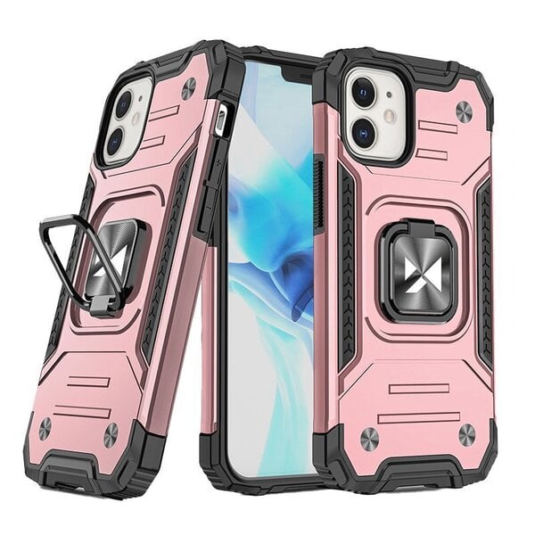 Wozinsky Ring Armor Hybrid Case suojakuori iPhone 12 mini, pinkki