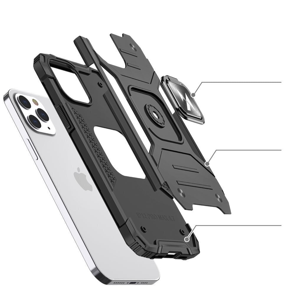 Wozinsky Ring Armor Hybrid Case suojakuori iPhone 12 Pro Max, musta hinta ja tiedot | Puhelimen kuoret ja kotelot | hobbyhall.fi