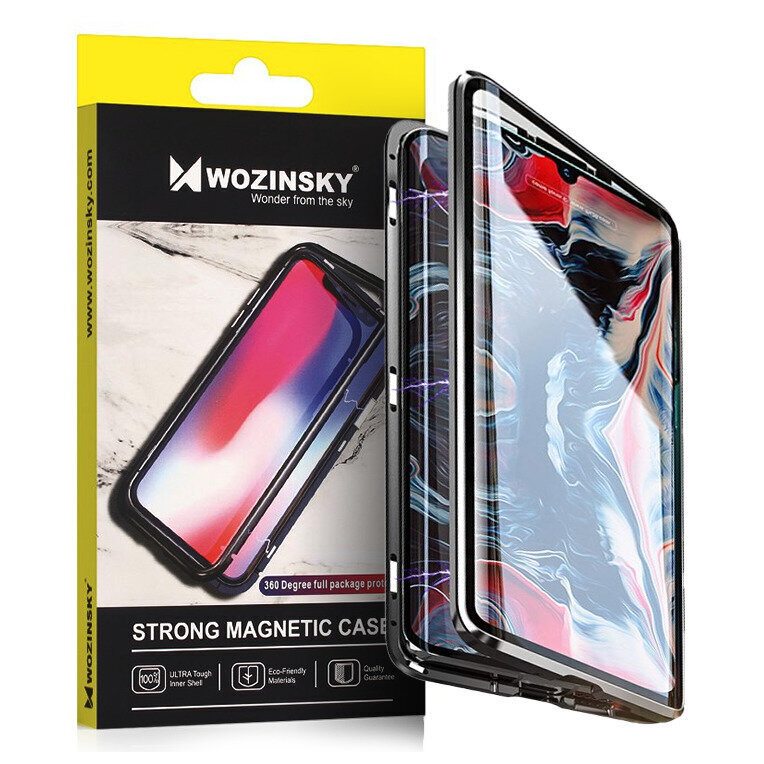 Wozinsky Full Magnetic Case suojakuori Vivo X60, musta hinta ja tiedot | Puhelimen kuoret ja kotelot | hobbyhall.fi