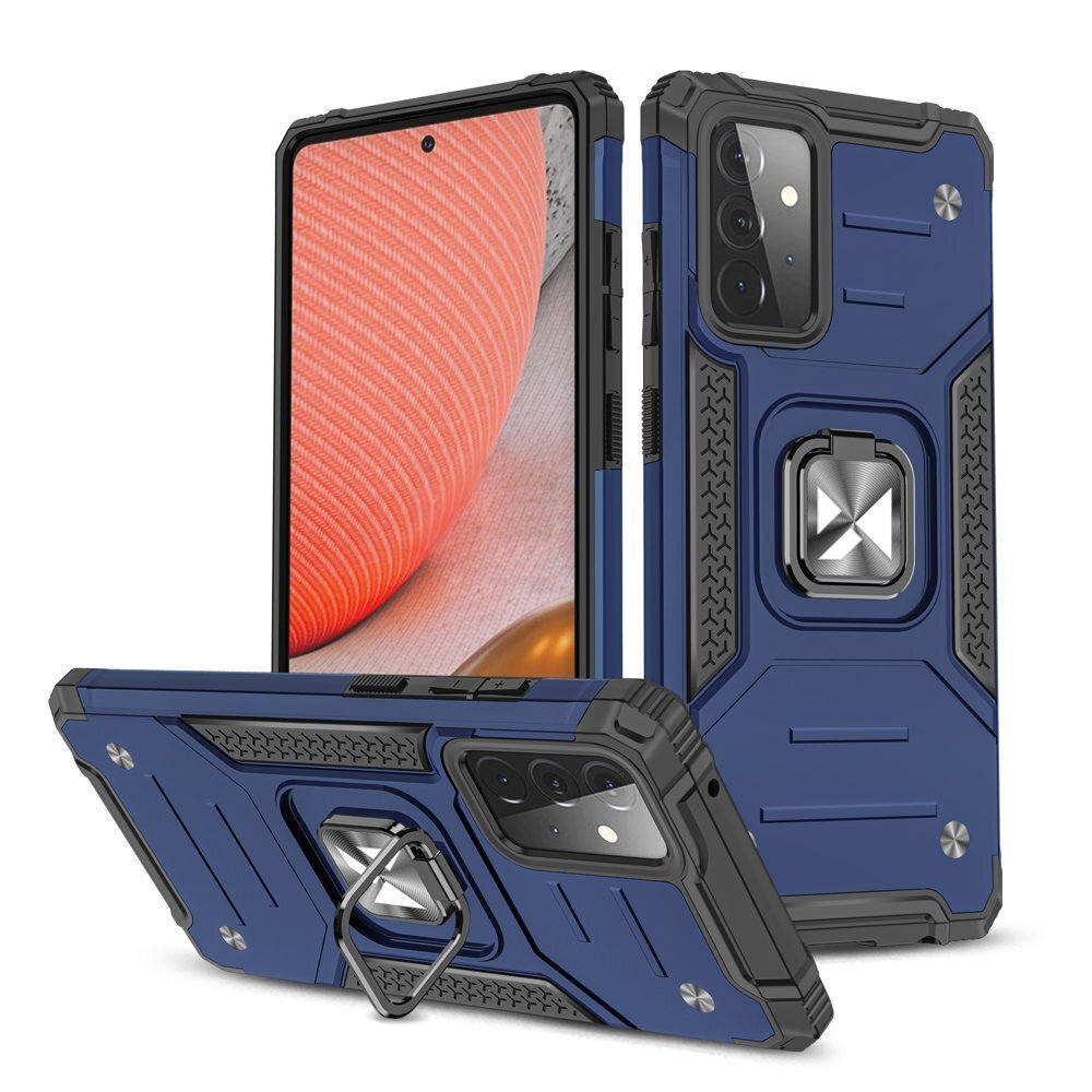 Wozinsky Ring Armor Hybrid Case suojakuori Samsung Galaxy A72 4G, sininen hinta ja tiedot | Puhelimen kuoret ja kotelot | hobbyhall.fi