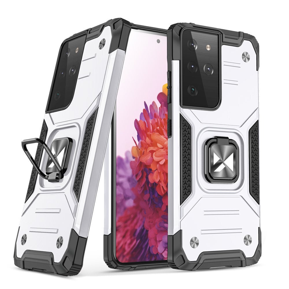 Wozinsky Ring Armor Case suojakuori Samsung Galaxy S22 Ultra, hopea hinta ja tiedot | Puhelimen kuoret ja kotelot | hobbyhall.fi