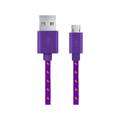 Punottu kaapeli Esperanza EB175VY USB - micro USB, 1 m pitkä, violetti hinta ja tiedot | Puhelinkaapelit | hobbyhall.fi