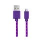 Punottu kaapeli Esperanza EB175VY USB - micro USB, 1 m pitkä, violetti hinta ja tiedot | Puhelinkaapelit | hobbyhall.fi