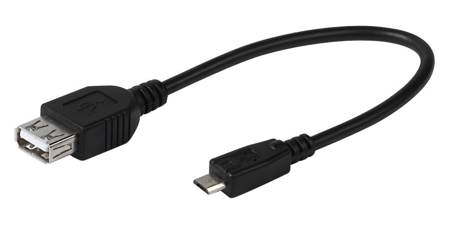 Adapteri VIVANCO USB micro B - USB A, 0,15 m hinta ja tiedot | Kaapelit ja adapterit | hobbyhall.fi