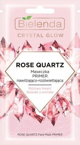 Lehtinaamio kasvoille Bielenda Crystal Glow Rose Quartz 8 g hinta ja tiedot | Kasvonaamiot ja silmänalusaamiot | hobbyhall.fi