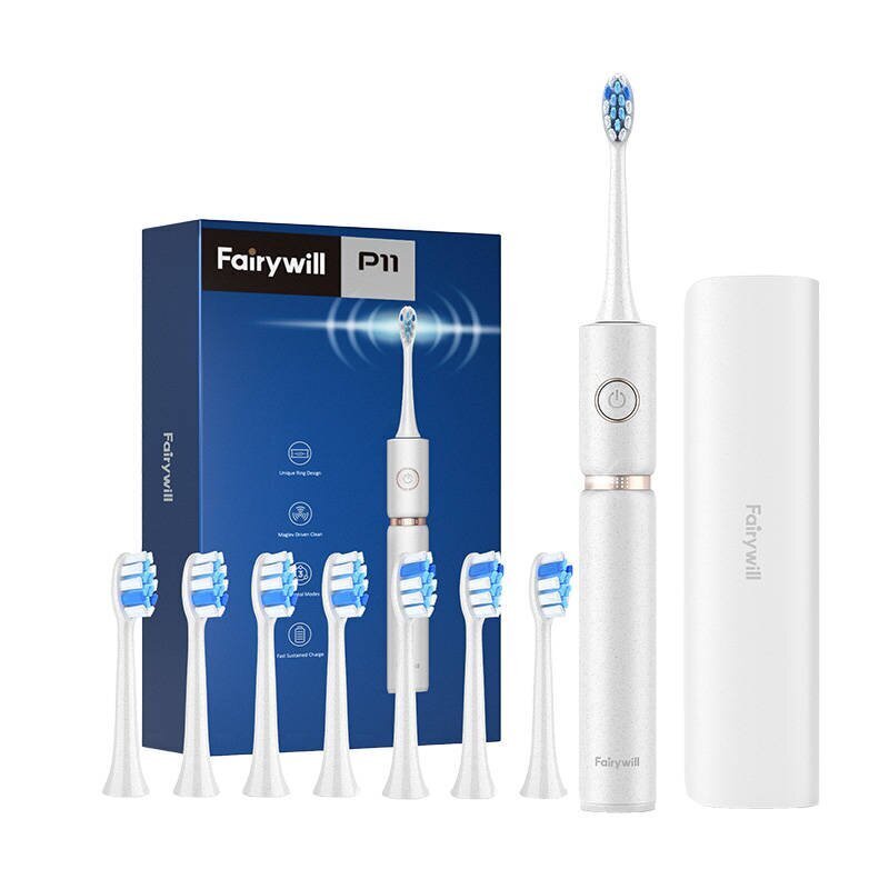 FairyWill Sonic hammasharja pääsarjalla ja kotelolla FW-P11 (valkoinen) hinta ja tiedot | Sähköhammasharjat | hobbyhall.fi