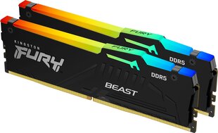 Kingston Fury Beast RGB, 16 Gt (2x8 Gt), DDR5, 5600MT/s hinta ja tiedot | Muisti (RAM) | hobbyhall.fi