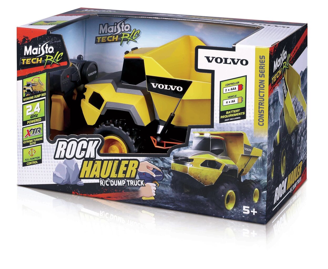 Maisto Tech Volvo Rock Hauler Dump Truck -radio-ohjattava auto, 82731 hinta ja tiedot | Poikien lelut | hobbyhall.fi
