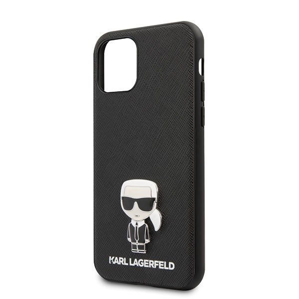 Karl Lagerfeld KLHCP12SIKMSBK iPhone 12 mini 5,4" musta/musta kova kotelo Saffiano Ikonik Metal hinta ja tiedot | Puhelimen kuoret ja kotelot | hobbyhall.fi
