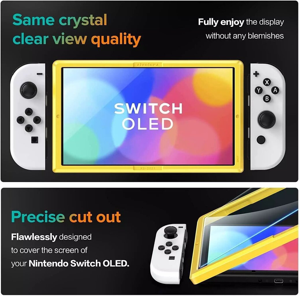 Nintendo Switch OLED karkaistu lasi näytönsuoja 4 kpl hinta ja tiedot | Pelikonsolitarvikkeet | hobbyhall.fi