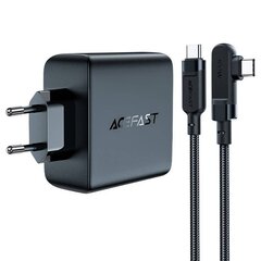 Seinälaturi Acefast A37 PD100W GAN, 4x USB, 100W (musta) hinta ja tiedot | Puhelimen laturit | hobbyhall.fi
