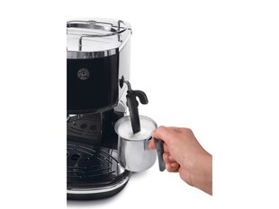 DeLonghi ECO311. BK ICONA Vintage Coffee maker -kahvinkeitin, Paine 15 bar, Kapasiteetti: 1.4 litraa, Teho 1100 W, Jauhettu kahvi / kapselit, Cappuccino-järjestelmä, Kupinlämmitin, Musta hinta ja tiedot | Kahvinkeittimet ja kahvikoneet | hobbyhall.fi