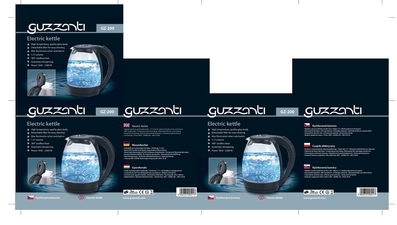 Vedenkeitin Guzzanti GZ-200 hinta ja tiedot | Vedenkeittimet | hobbyhall.fi