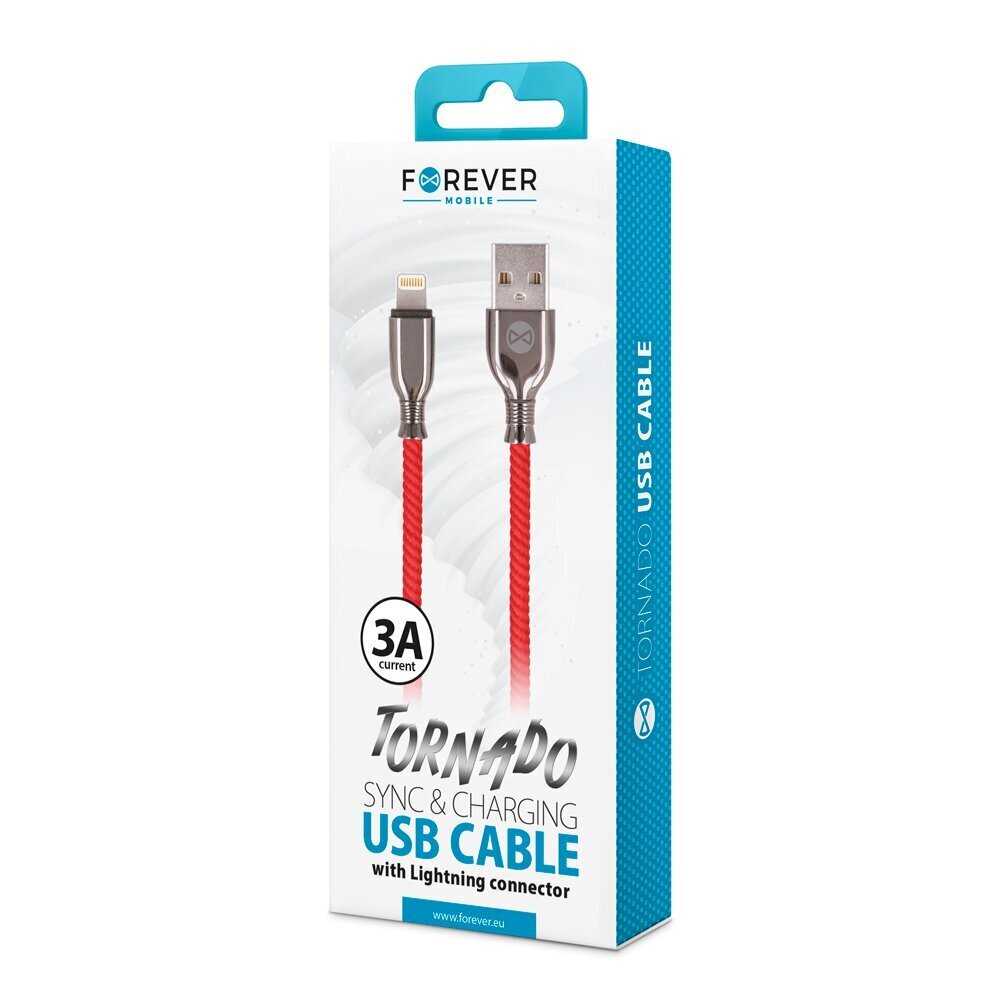 Puhelinjohto Forever USB - Lightning, 1,0 m, 3A hinta ja tiedot | Puhelinkaapelit | hobbyhall.fi