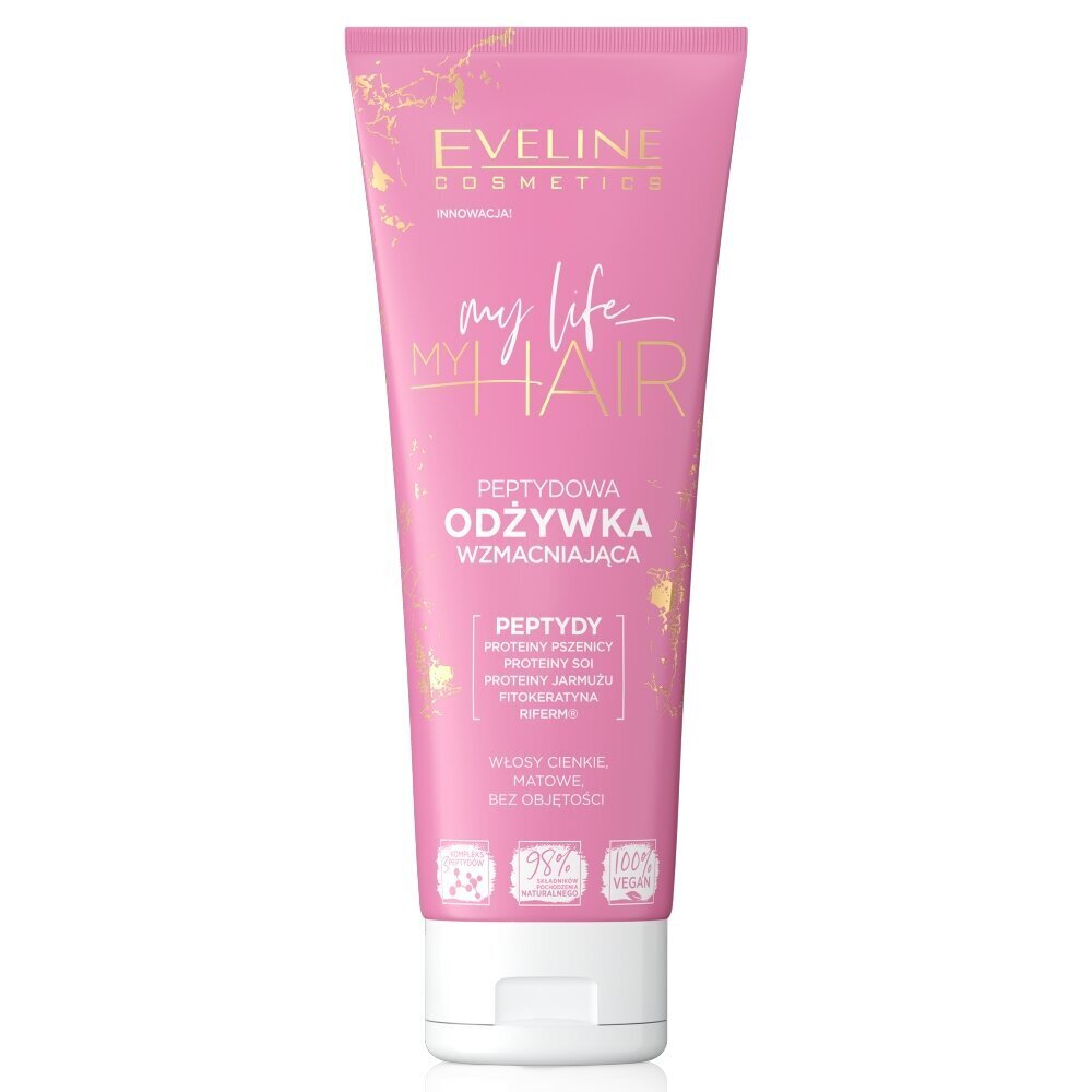 Eveline cosmetics vahvistava hiustenhoitoaine peptideillä My Life My Hair, 250ml hinta ja tiedot | Hoitoaineet | hobbyhall.fi